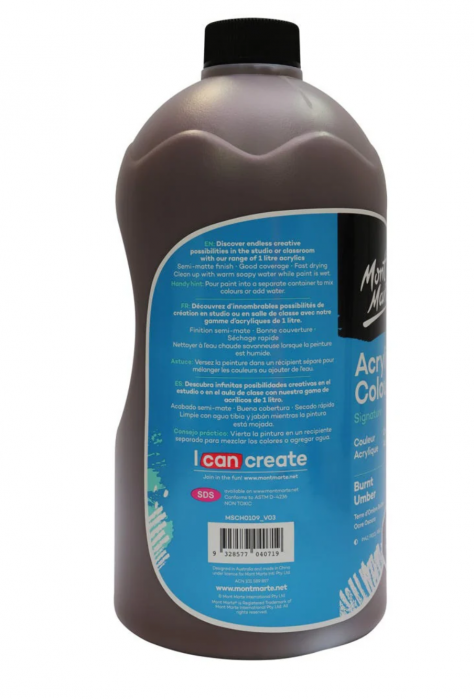 MSCH0109 Vopsea acrilică Mont Marte 1L - Burnt Umber [2]