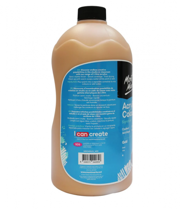 MSCH0123 Vopsea acrilică Mont Marte Signature 1L - Gold [2]