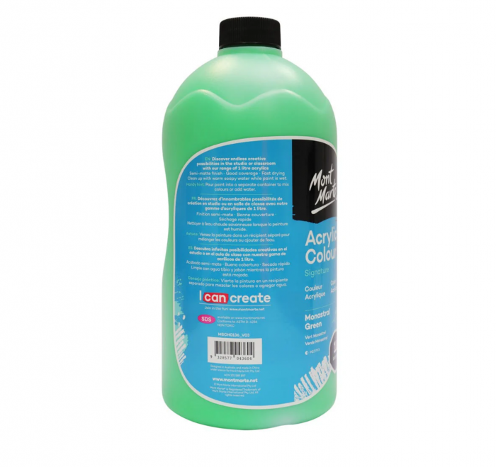 Vopsea acrilica Mont Marte Studio 1L Monastral Green [2]