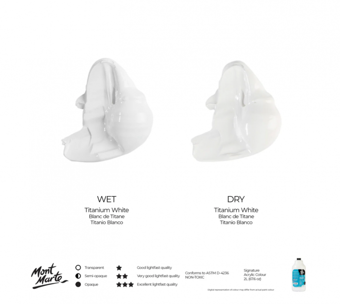 MSCH2201 Vopsea acrilică Mont Marte Signature 2L- Titanium White [2]