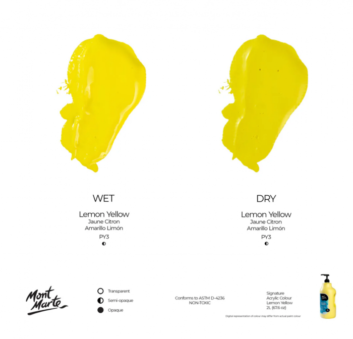 MSCH2202 Vopsea acrilică Mont Marte Signature 2L - Lemon Yellow [3]