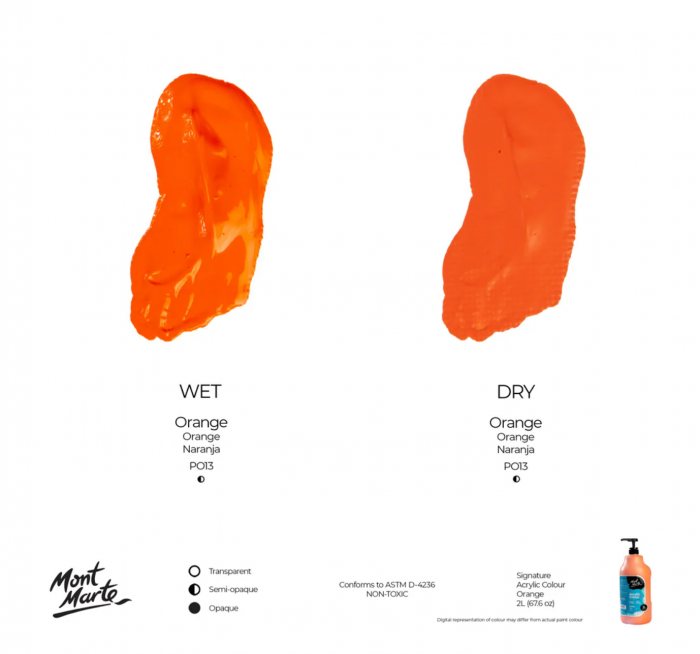 MSCH2203 Vopsea acrilică Mont Marte Signature 2L - Orange [4]