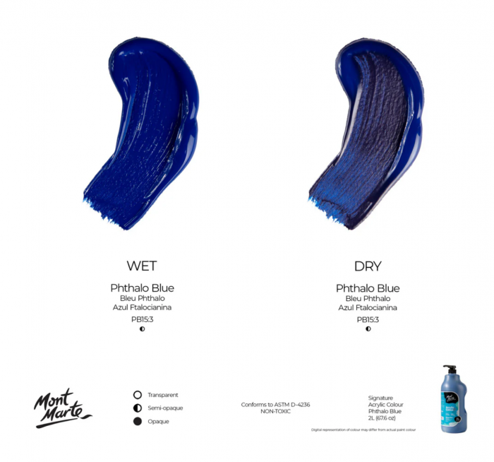 MSCH2216 Vopsea acrilică Mont Marte Signature 2L - Phthalo Blue [3]