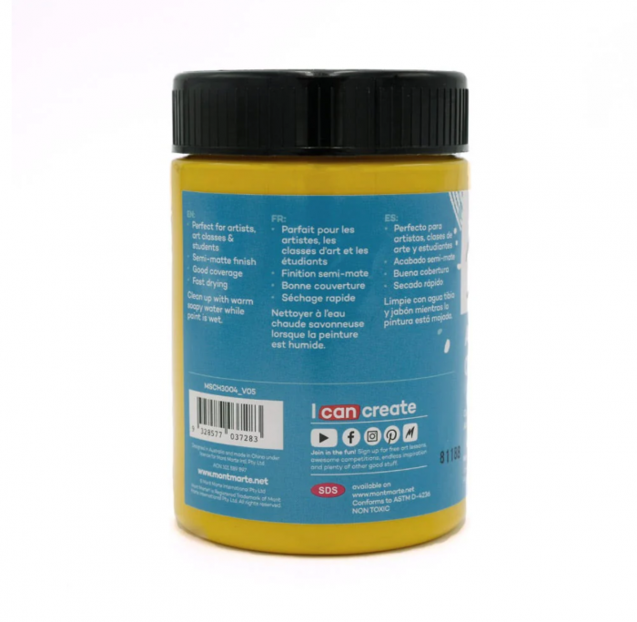MSCH3004 Vopsea acrilică Mont Marte Studio300ml - Medium Yellow [2]
