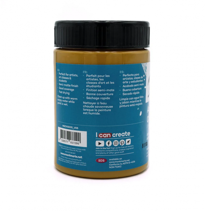 MSCH3005 Vopsea acrilică Mont Marte Studio 300ml - Yellow Ochre [2]