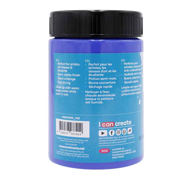 MSCH3019 Vopsea acrilică Mont Marte Studio 300ml - Ultramarine Blue [2]