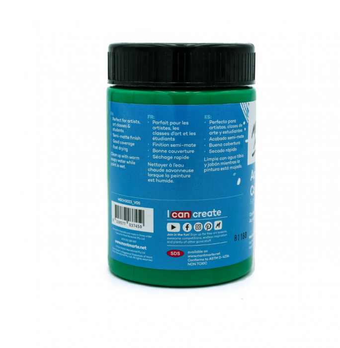 MSCH3023 Vopsea acrilică Mont Marte Studio 300ml - Medium Green [2]