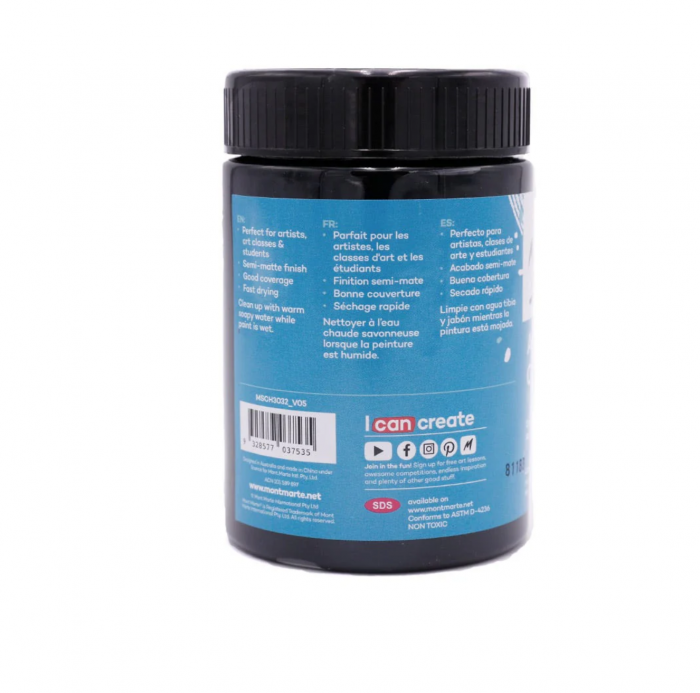 MSCH3032 Vopsea acrilică Mont Marte Studio 300ml - Lamp Black [2]