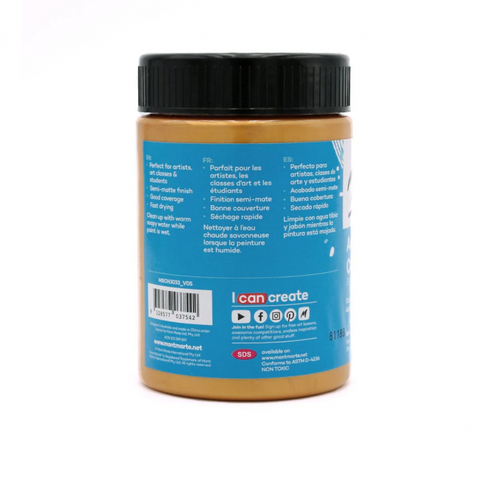 MSCH3033 Vopsea acrilică Mont Marte Studio 300ml – Gold [2]