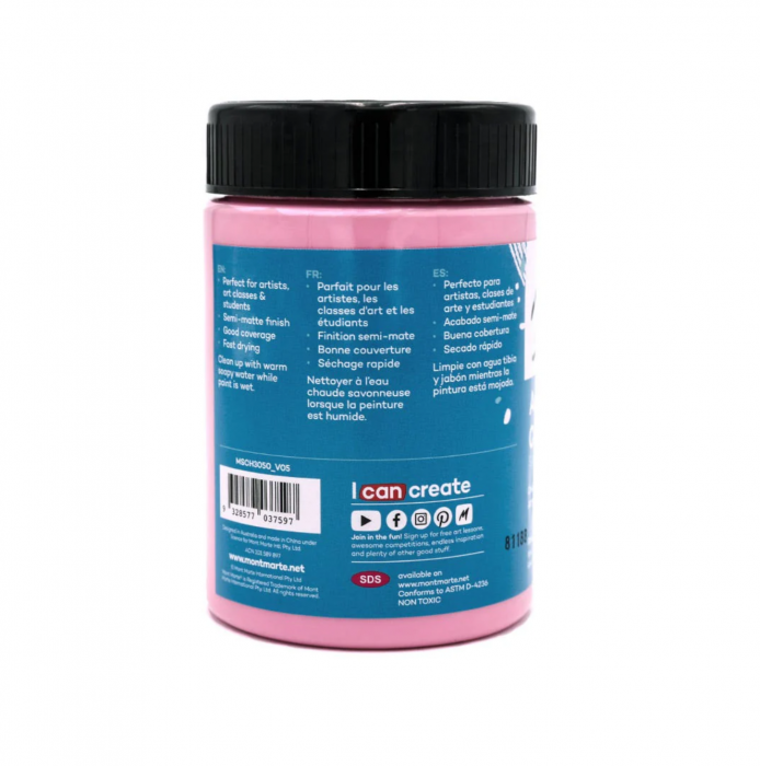 MSCH3050 Vopsea acrilică Mont Marte Studio 300ml- Pink [2]
