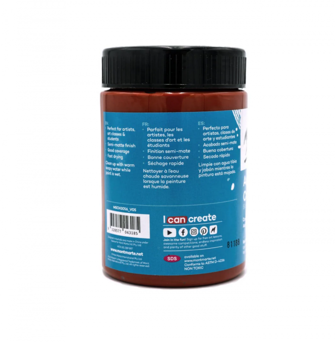 MSCH3056 Vopsea acrilică Mont Marte Studio 300ml - Red Ochre [2]
