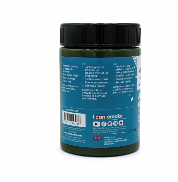 MSCH3058 Vopsea acrilică Mont Marte Studio 300ml - Olive Green [2]