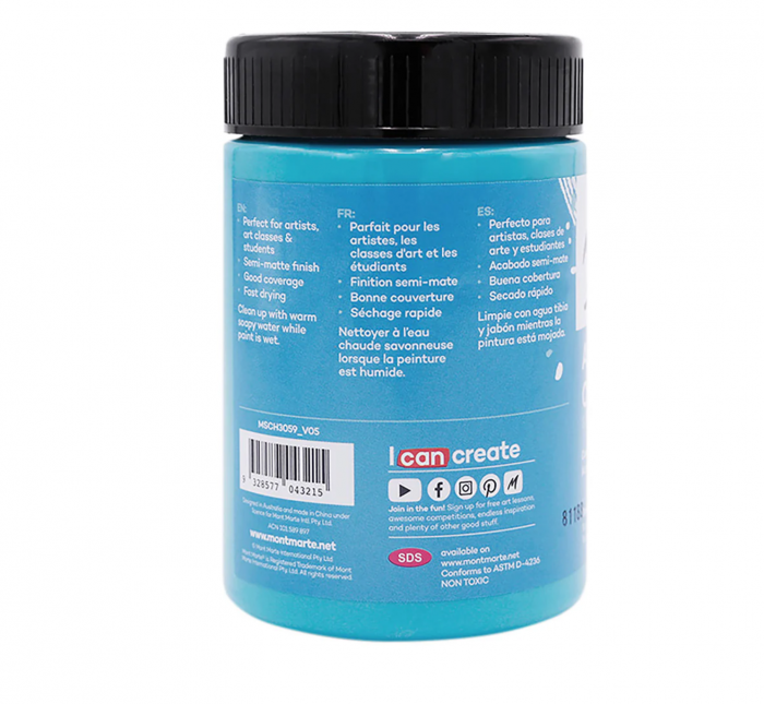 MSCH3059 Vopsea acrilică Mont Marte Studio 300ml – Turquoise [2]