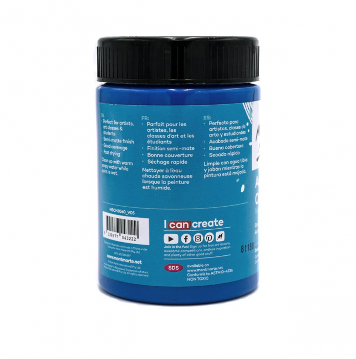 MSCH3060 Vopsea acrilică Mont Marte Studio 300ml - Deep Cyan [2]