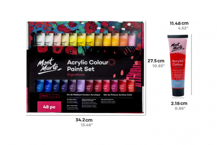 MSCH4836 Vopsea acrilică Mont Marte Studio Set 48pc x 36ml [3]