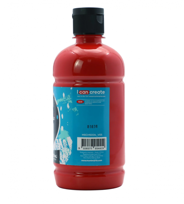 MSCH5004 Vopsea acrilică Mont Marte Signature 500ml - Brilliant Red [2]