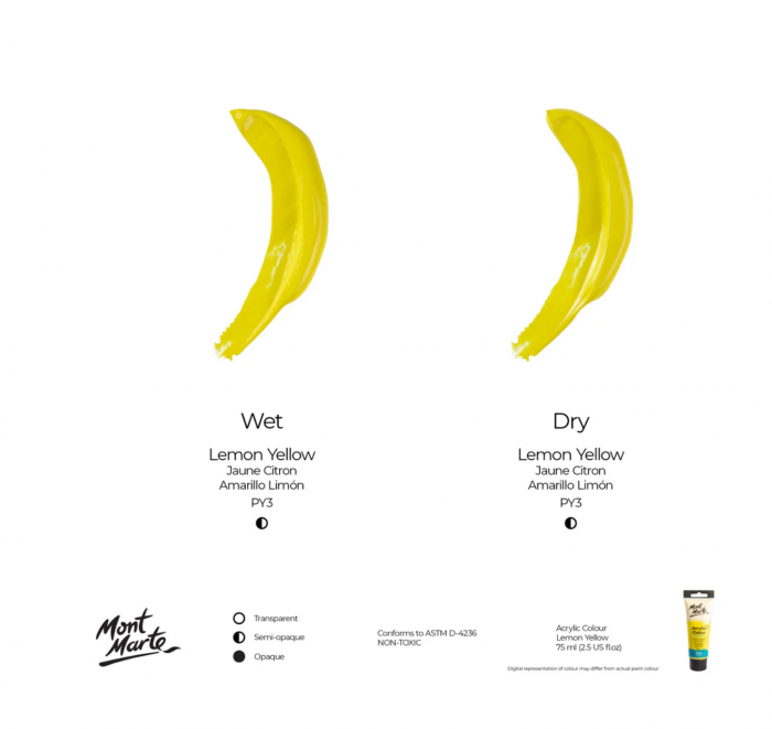 MSCH7502 Vopsea acrilică Mont Marte 75ml - Lemon Yellow [3]