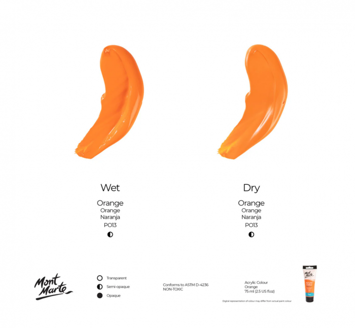 MSCH7507 Vopsea acrilică Mont Marte 75ml – Orange [2]