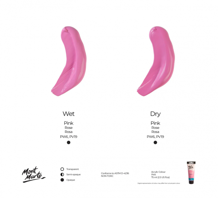 MSCH7508 Vopsea acrilică Mont Marte 75ml - Pink [2]