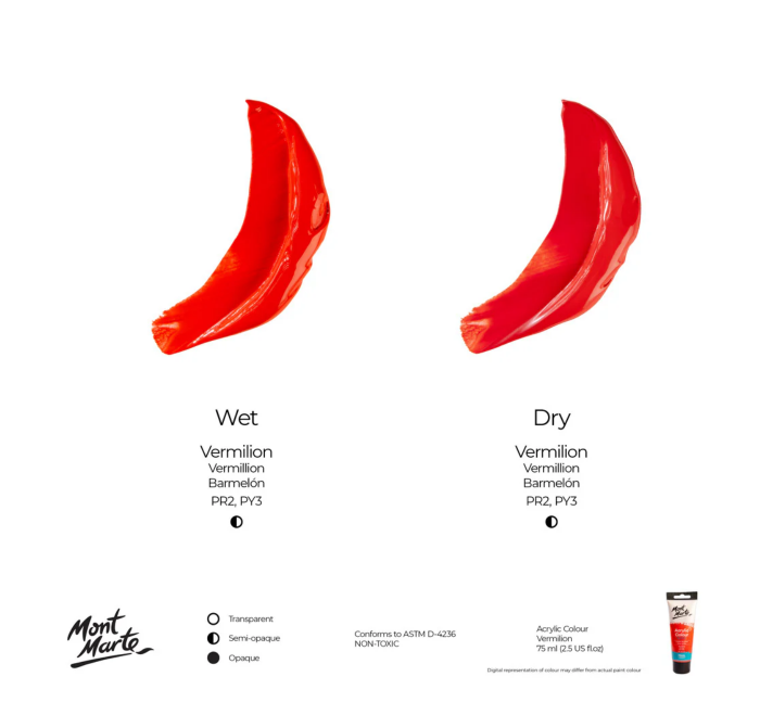 MSCH7509 Vopsea acrilică Mont Marte Studio 75ml - Vermillion [3]