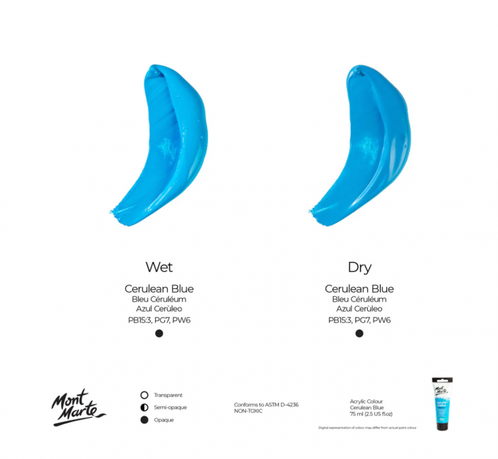 MSCH7517 Vopsea acrilică Mont Marte 75ml - Cerulean Blue [2]