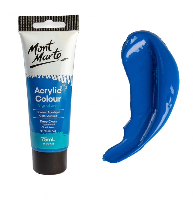 MSCH7518 Vopsea acrilică Mont Marte 75ml - Deep Cyan Blue [4]