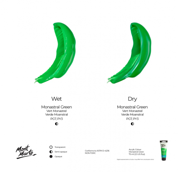 MSCH7521 Vopsea acrilică Mont Marte 75ml - Monastral Green [3]