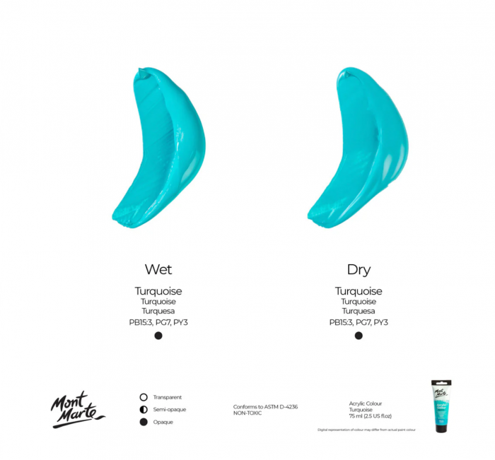 MSCH7522 Vopsea acrilică Mont Marte 75ml- Turquoise [4]
