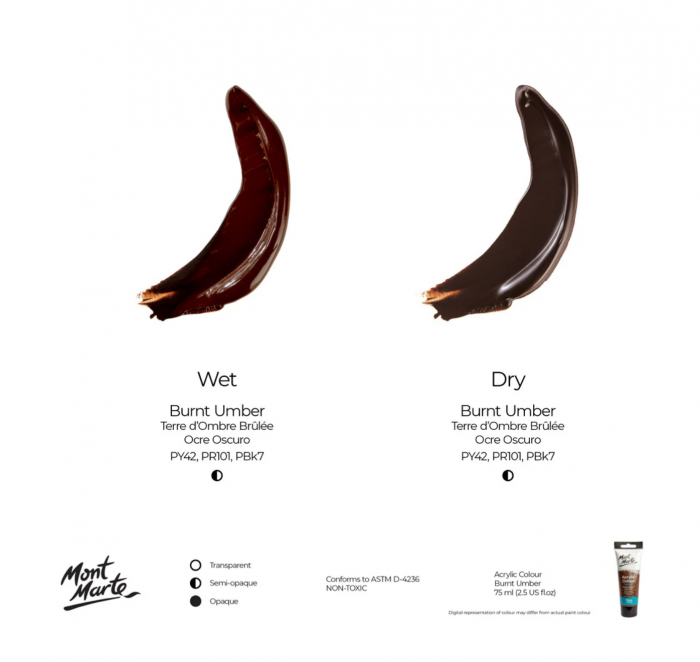 MSCH7527 Vopsea acrilică Mont Marte 75ml - Burnt Umber [3]