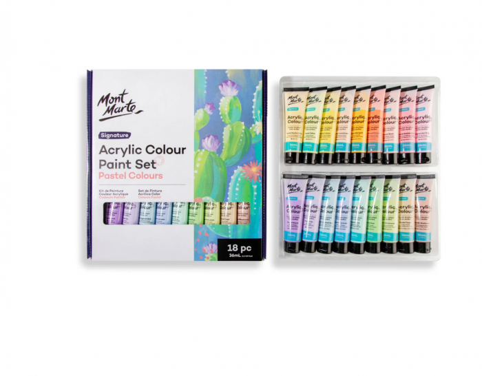 MSCP1836 Vopsea acrilică culori pastel Mont Marte set 18buc x 36ml [2]