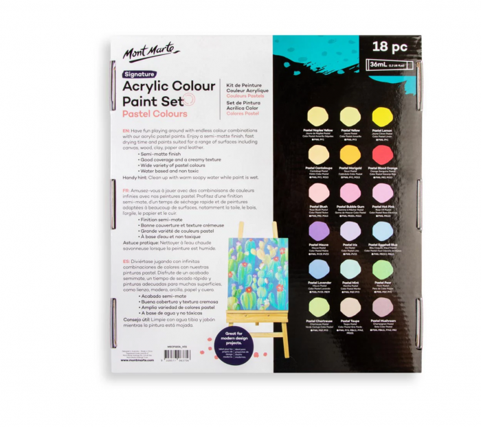 MSCP1836 Vopsea acrilică culori pastel Mont Marte set 18buc x 36ml [7]
