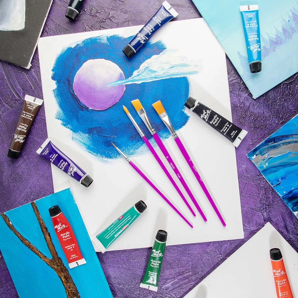 Pensule Discovery acrylic Mont Marte 4/set [9]