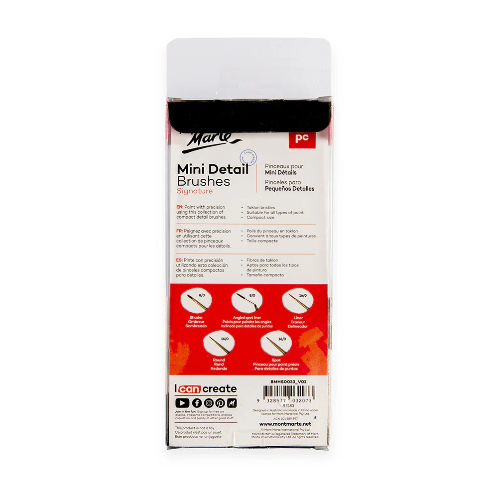Pensule pentru detalii Mont Marte 5 buc/set [5]