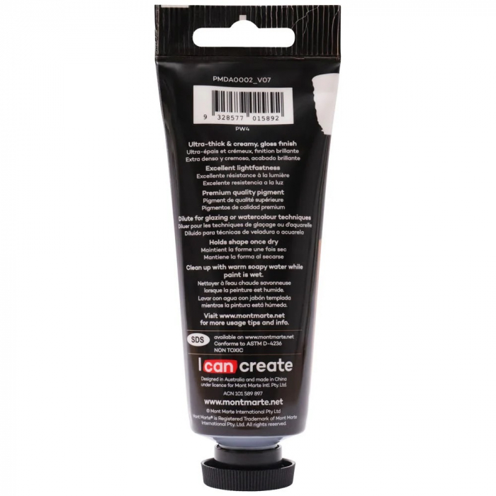 PMDA0002 Vopsea acrilică Dimension Mont Marte 75ml - Zinc White [2]
