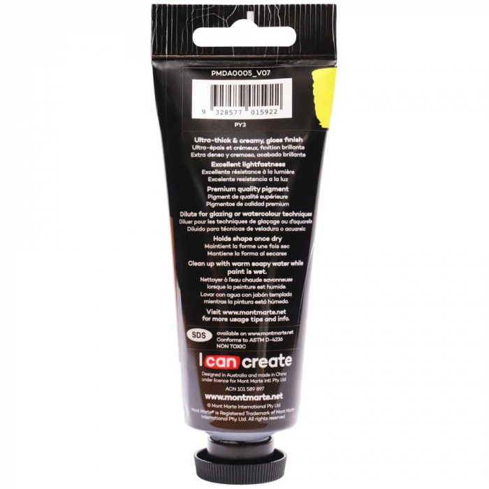 PMDA0005 Vopsea acrilică Dimension Mont Marte 75ml - Lemon Yellow [3]