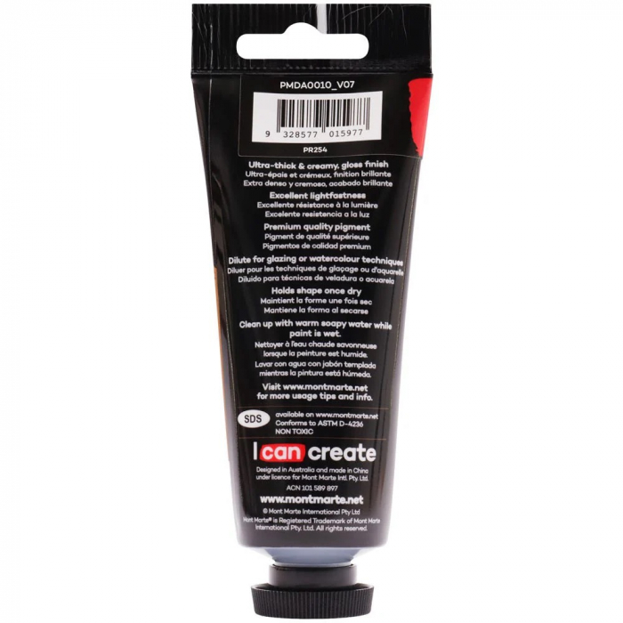 PMDA0010 Vopsea acrilică Dimension Mont Marte 75ml - Brilliant Red [3]