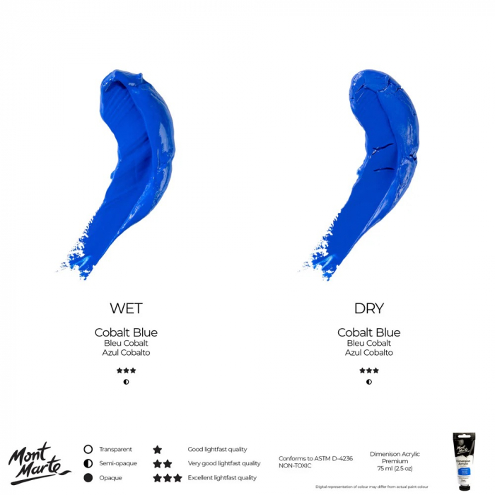 PMDA0022 Vopsea acrilicǎ Dimension Mont Marte 75ml - Cobalt Blue [10]