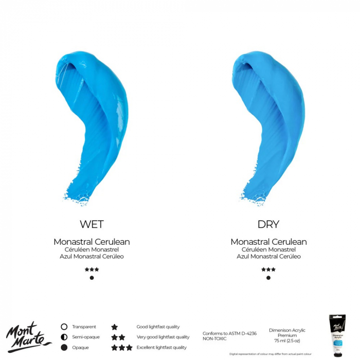 PMDA0023 Vopsea acrilicǎ Dimension Mont Marte 75ml - Monastral Cerulean [10]