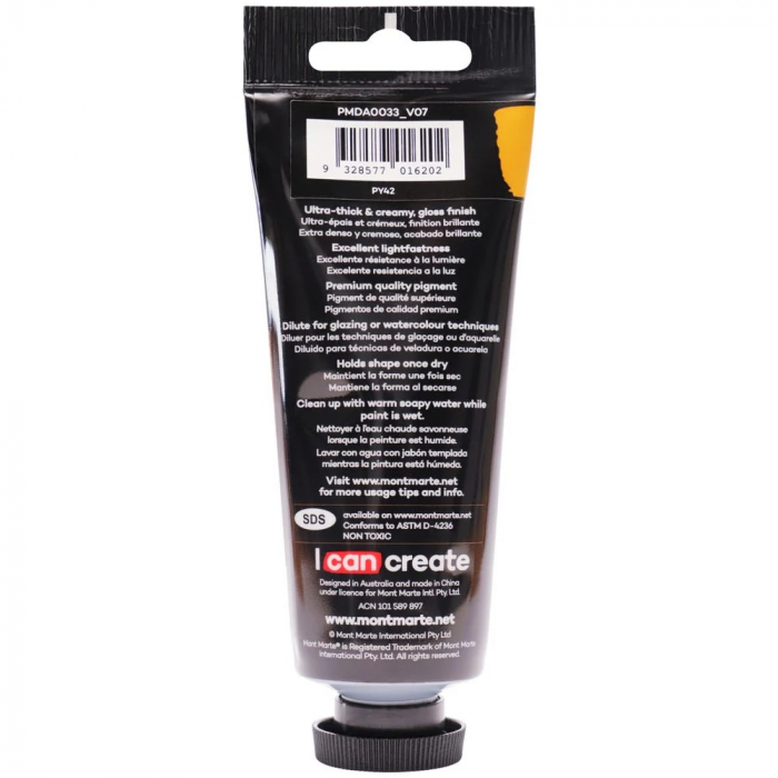 PMDA0033 Vopsea acrilicǎ Dimension Mont Marte 75ml - Yellow Ochre [3]