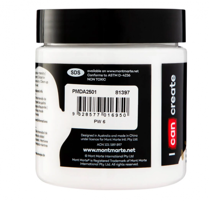PMDA2501 Vopsea acrilică Mont Marte Dimension 250ml - Titanium White [2]
