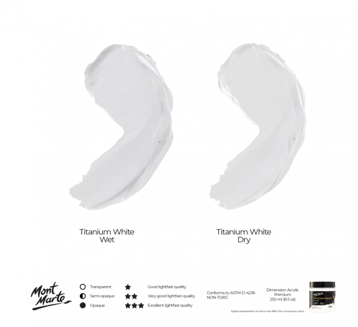 PMDA2501 Vopsea acrilică Mont Marte Dimension 250ml - Titanium White [3]