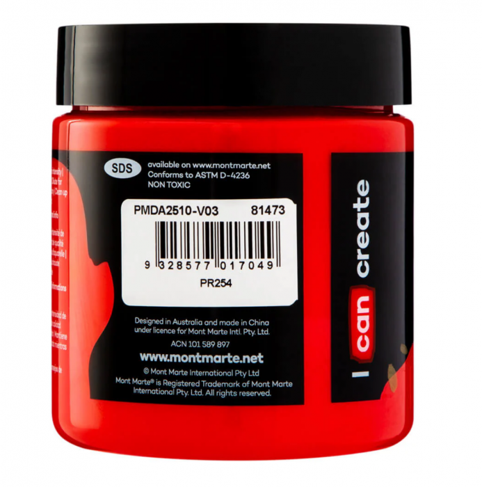PMDA2510 Vopsea acrilică Mont Marte Dimension 250ml  - Brilliant Red [3]