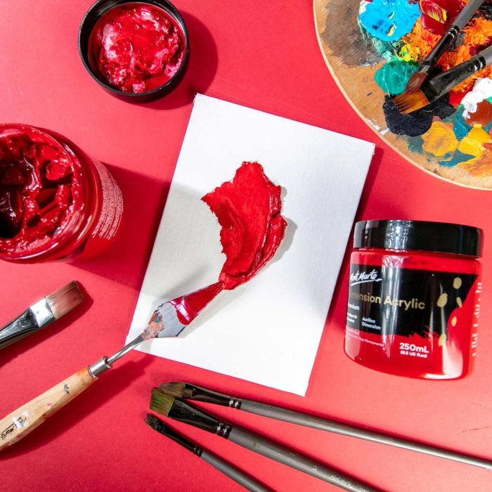 PMDA2511 Vopsea acrilică Mont Marte Dimension 250ml  - Permanent Red [7]