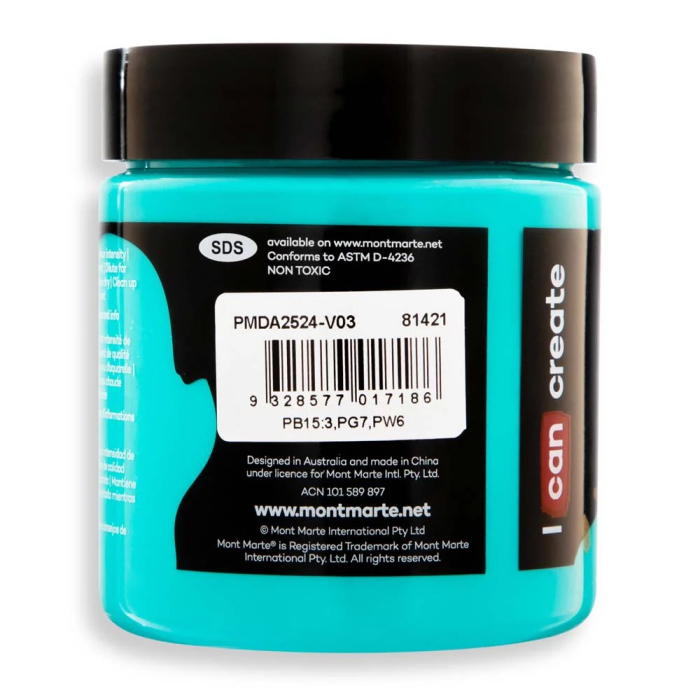PMDA2524 Vopsea acrilicǎ Mont Marte Dimension 250 ml - Turquoise [2]