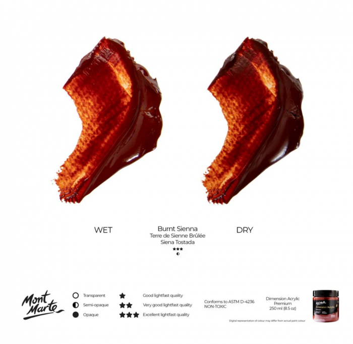 PMDA2534 Vopsea acrilică Mont Marte Dimension 250ml  - Burnt Sienna [5]