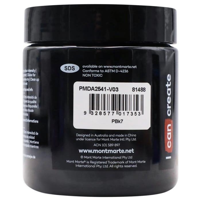 PMDA2541 Vopsea acrilică Mont Marte Dimension 250ml - Lamp Black [2]