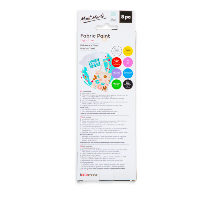 PMHS0022 Set vopsele pentru textile Mont Marte 8x20ml [4]