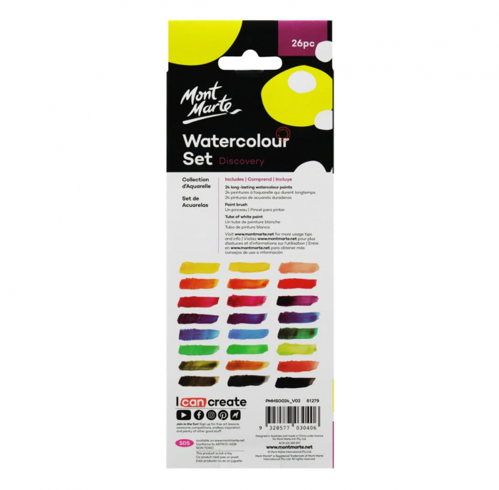 PMHS0024 Acuarele Mont Marte 26buc/set [2]
