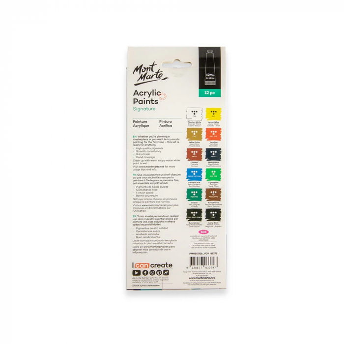 PMHS0026 Set vopsea acrilică Mont Marte 12x12ml [4]