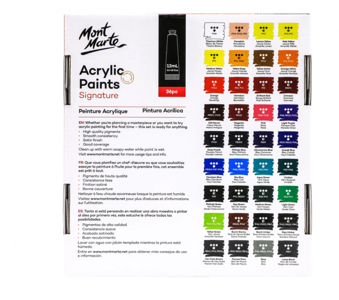 PMHS0050 Set vopsea acrilică Mont Marte 36bucx12ml [2]